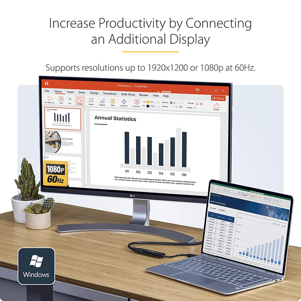 Adaptador USB 3.0 a HDMI StarTech – Conversor de Video Full HD para PC y Notebook 3