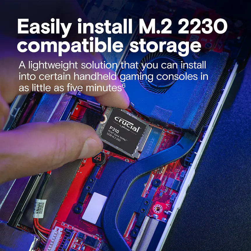 Unidad SSD Crucial P310 de 1TB NVMe 4.0 M.2 2230 – Velocidad y eficiencia extrema 4