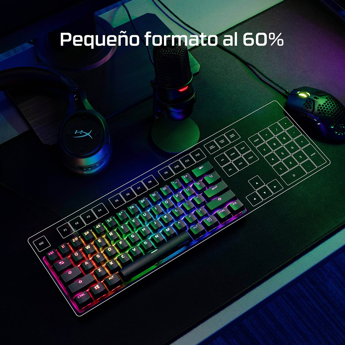 Teclado Mecánico HyperX Alloy Origins 60 RGB Switch Red – Compacto, Preciso y Ultra Rápido 2