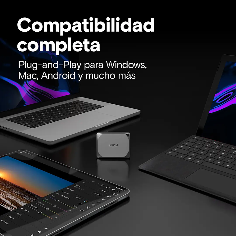 Disco Externo SSD Crucial X9 Pro 4TB (USB-C, hasta 1050MB/s) 4