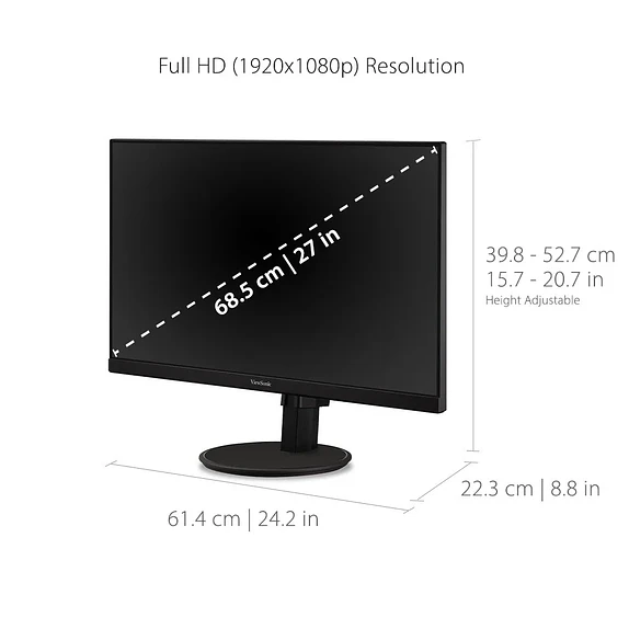 Monitor ViewSonic VA2747-MHJ 27” Full HD 75Hz FreeSync | Imagen Nítida y Colores Vibrantes 4