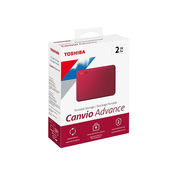 Disco Duro Externo Toshiba Canvio Advance 2TB USB 3.0 Rojo 4