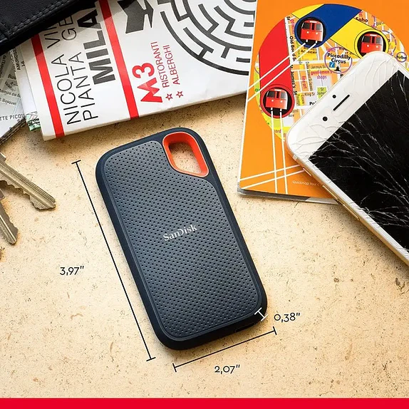 Disco Portátil SSD SanDisk Extreme 2TB USB 3.2 Negro 3