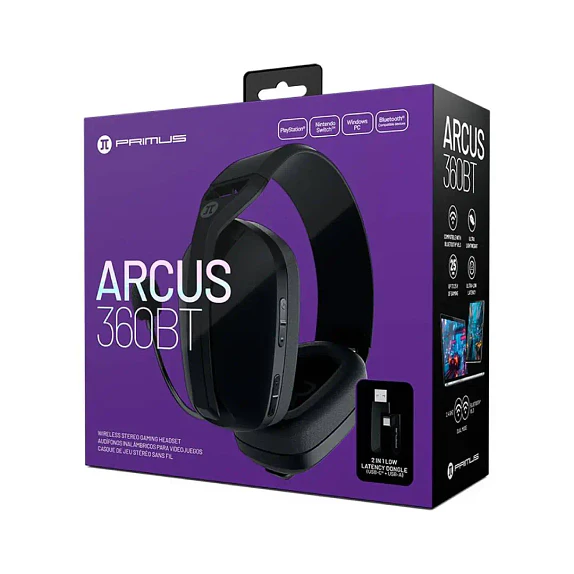 Audífonos Gamer Primus Arcus 360BT Negro Bluetooth Over-Ear 3