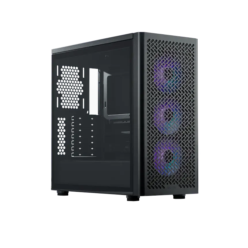 Gabinete Gamer Cooler Master Elite 502 ATX ARGB Vidrio Templado Negro 1