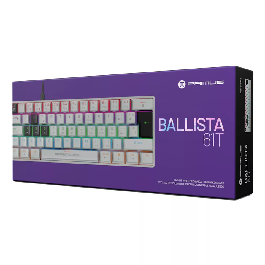 Teclado Mecánico Gamer Primus Ballista61T White 60% RGB Switch Red 3