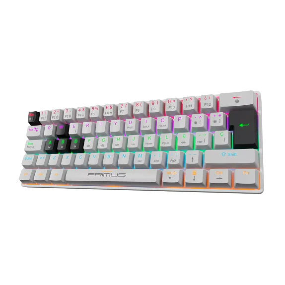 Teclado Mecánico Gamer Primus Ballista61T White 60% RGB Switch Red 1