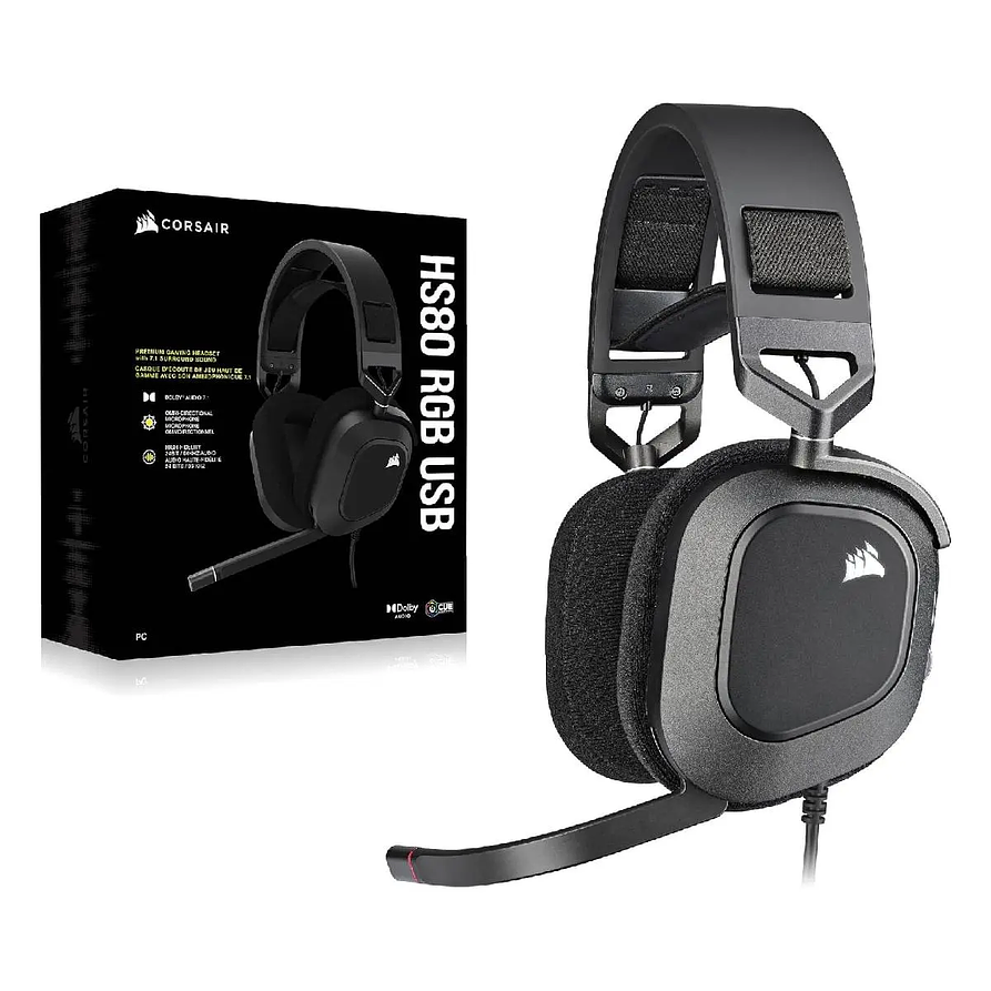 Corsair HS80 RGB USB – Audífonos gamer 7.1 para PC y Mac 1