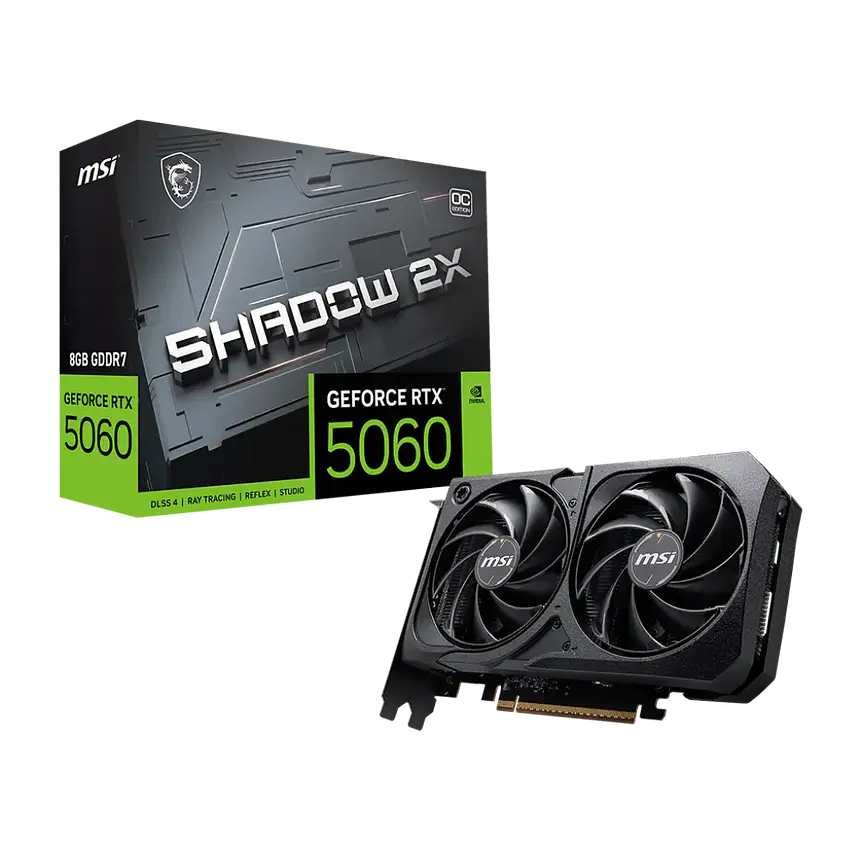 Tarjeta de Video MSI GeForce RTX 5060 SHADOW 2X OC 8GB GDDR7 (PCIe 5.0) 1
