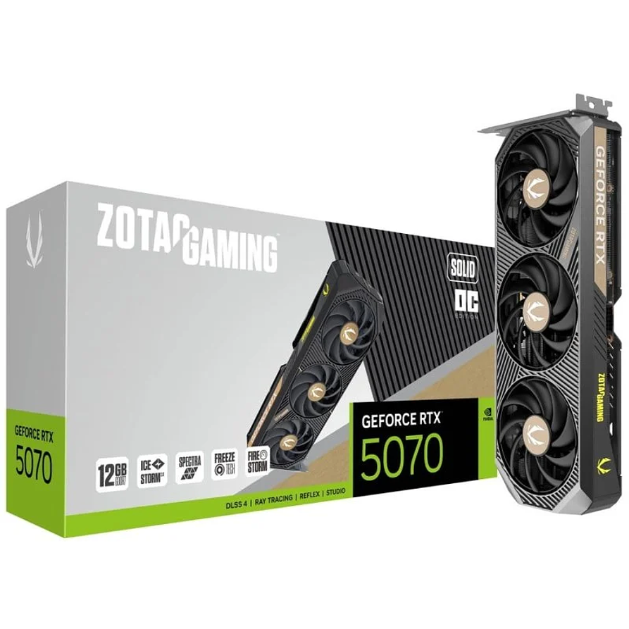 Tarjeta de Video Zotac GeForce RTX 5070 SOLID OC 12GB GDDR7 (Blackwell) 1