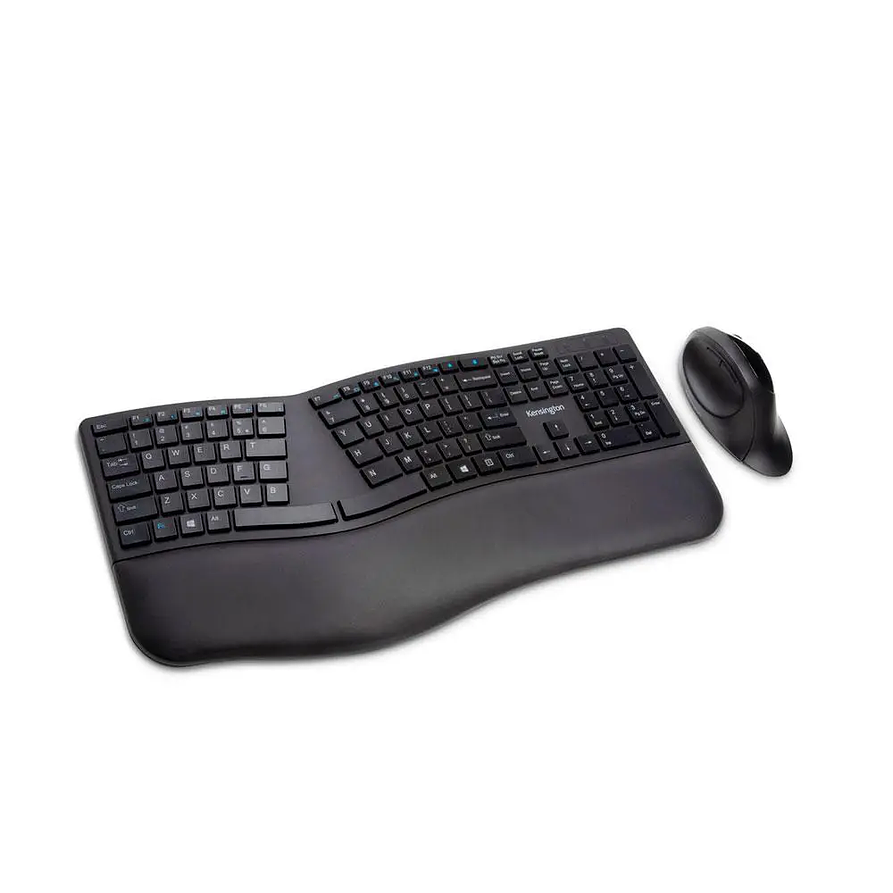 Kit Teclado + Mouse Ergonómicos Inalámbricos Kensington Pro Fit (USB Dongle + Bluetooth, Español, Negro) 2