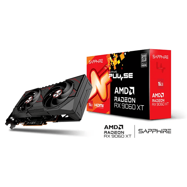 Tarjeta de Video Sapphire PULSE Radeon RX 9060 XT 16GB OC GDDR6 PCIe 5.0 1