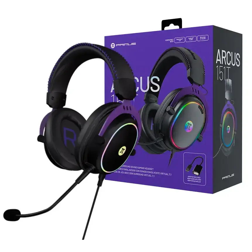 Audífonos Gamer Primus ARCUS 151T USB 7.1 Virtual Over-Ear 1