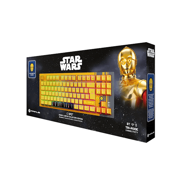 Teclado Mecánico Inalámbrico Primus Ballista 82T C-3PO Star Wars, Tenkeyless, Red Switch, 2.4GHz + Bluetooth 3