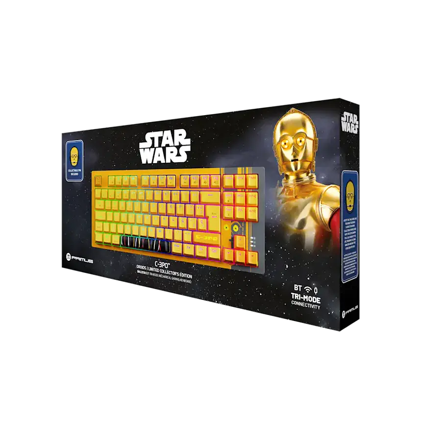 Teclado Mecánico Inalámbrico Primus Ballista 82T C-3PO Star Wars, Tenkeyless, Red Switch, 2.4GHz + Bluetooth 3