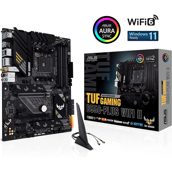 Placa Madre ASUS TUF GAMING B550-PLUS WIFI II AM4 ATX Wi-Fi 6 PCIe 4.0 5