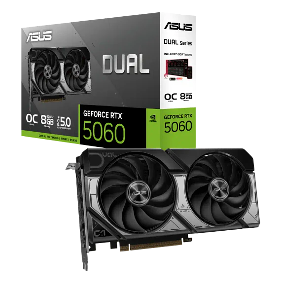 Tarjeta de Video ASUS Dual GeForce RTX 5060 OC 8GB GDDR7 PCIe 5.0 1