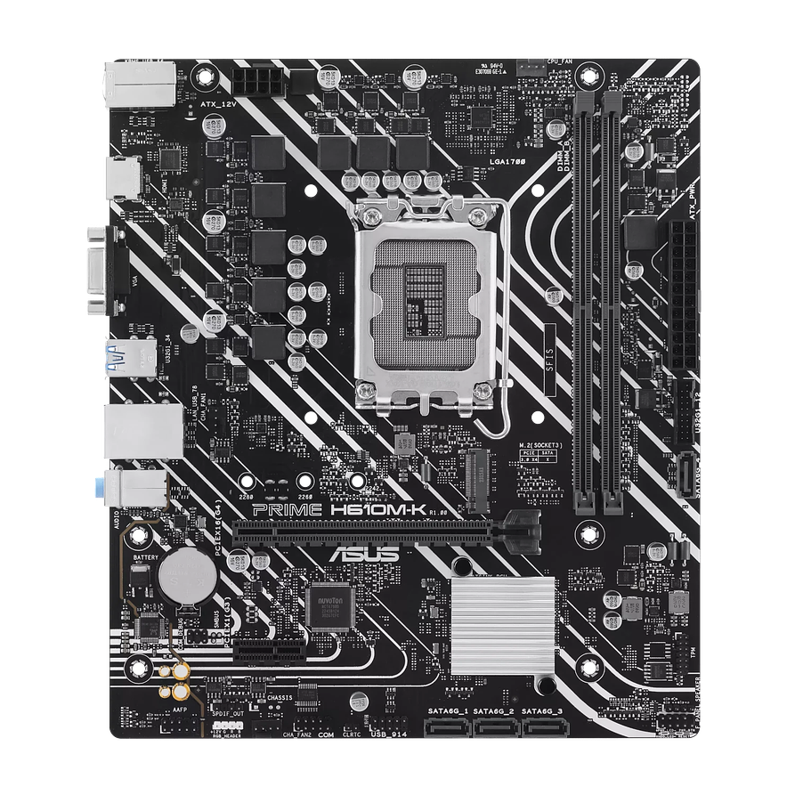 Placa Madre ASUS PRIME H610M-K DDR5 LGA1700 Micro-ATX con M.2 y HDMI 2