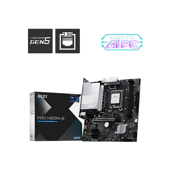 Placa Madre MSI PRO H810M-B mATX LGA1851 DDR5 Intel H810 1