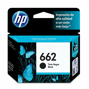 Cartucho de Tinta HP 662 Negro Original CZ103AL (120 páginas)