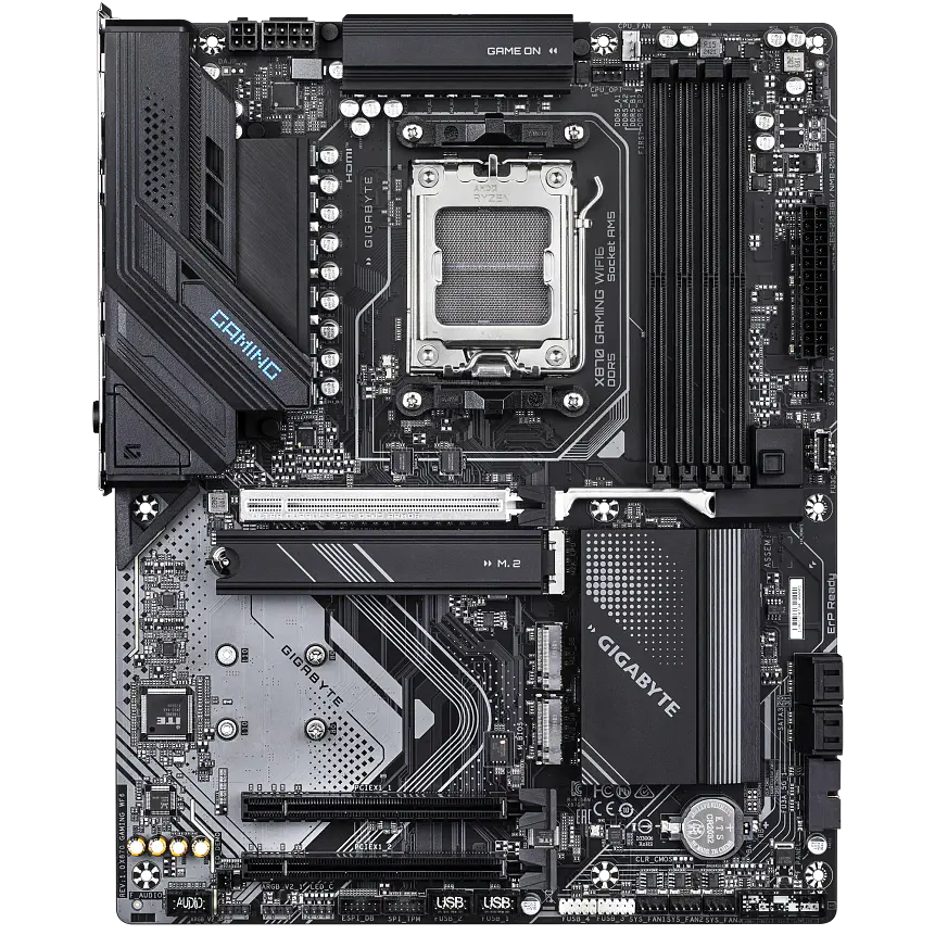 Placa Madre GIGABYTE X870 GAMING WIFI6 AM5 ATX con Wi-Fi 6E, DDR5 y M.2 2