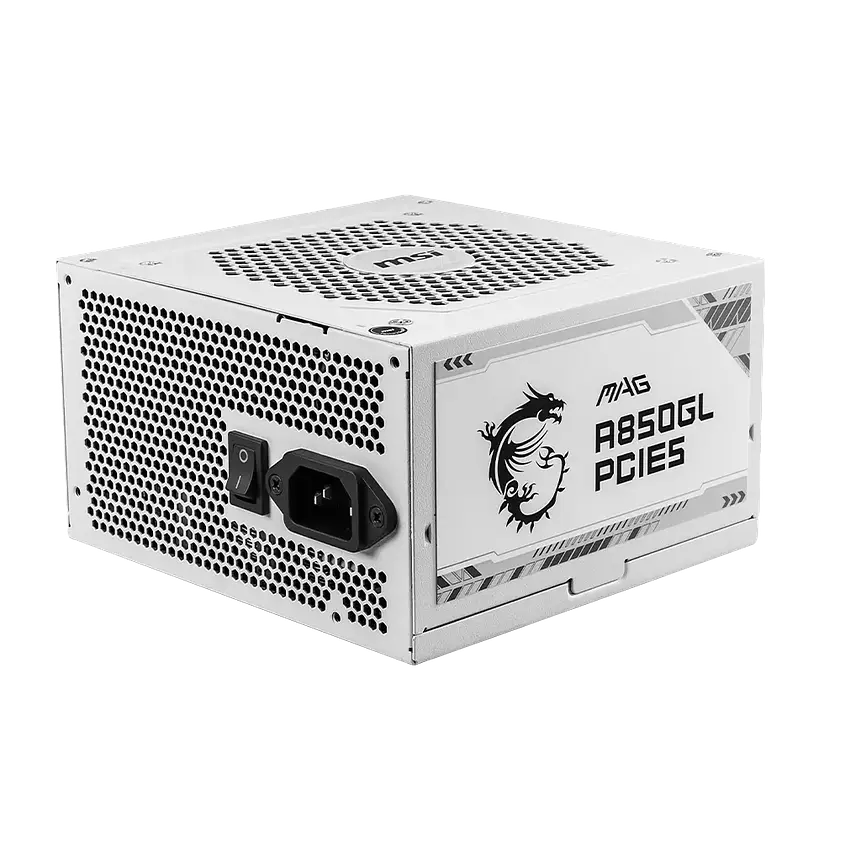 Fuente de Poder MSI MAG A850GL PCIE5 White 850W 80+ Gold Modular ATX 3.0 2