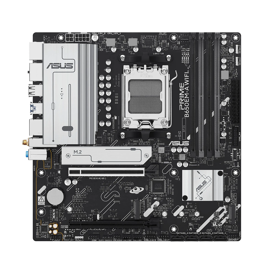 Placa Madre ASUS PRIME B650EM-A WIFI AM5 Micro-ATX DDR5 PCIe 5.0 1