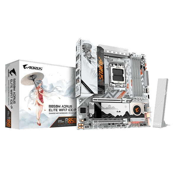 Placa Madre Gigabyte B850M AORUS ELITE WIFI7 ICE-P AM5 DDR5 Micro ATX 1