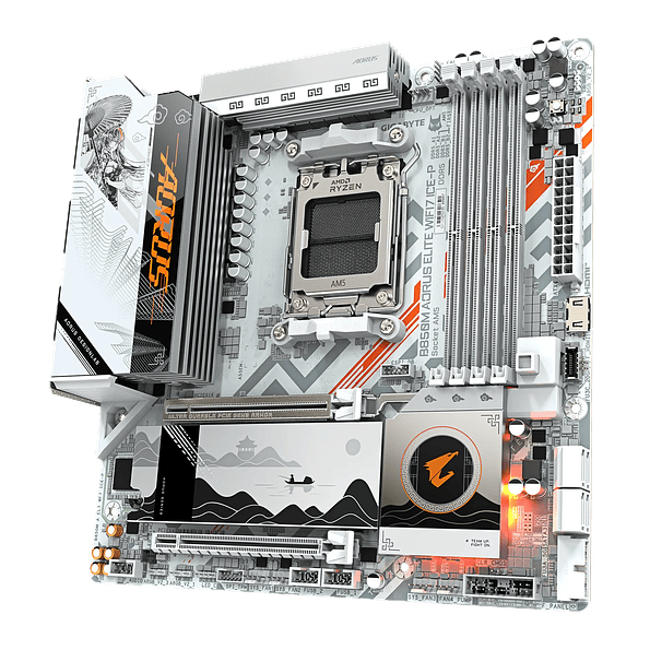 Placa Madre Gigabyte B850M AORUS ELITE WIFI7 ICE-P AM5 DDR5 Micro ATX 4