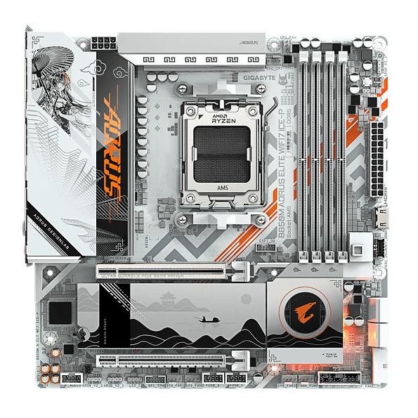 Placa Madre Gigabyte B850M AORUS ELITE WIFI7 ICE-P AM5 DDR5 Micro ATX 2