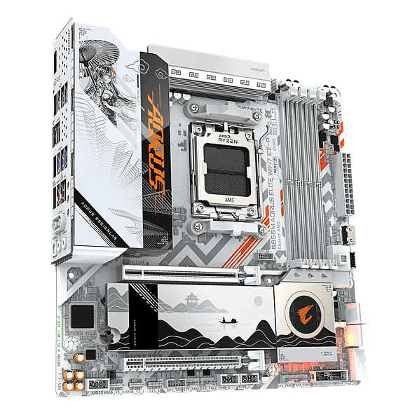 Placa Madre Gigabyte B850M AORUS ELITE WIFI7 ICE-P AM5 DDR5 Micro ATX 3