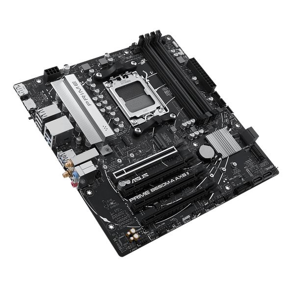 Placa Madre ASUS PRIME B650M-A AX6 II — AM5, DDR5 hasta 192 GB, M.2 PCIe 5.0, Wi-Fi 6, Micro ATX 4