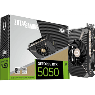 Tarjeta de Video Zotac GAMING GeForce RTX 5050 SOLO 8 GB GDDR6 — NVIDIA RTX 50 Series, PCIe 5.0, DisplayPort 2.1