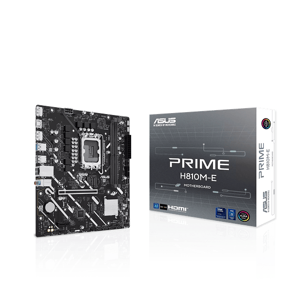 Placa Madre ASUS PRIME H810M-E — Socket LGA1851, DDR5 128GB, 2x M.2 PCIe 4.0, Micro ATX 1