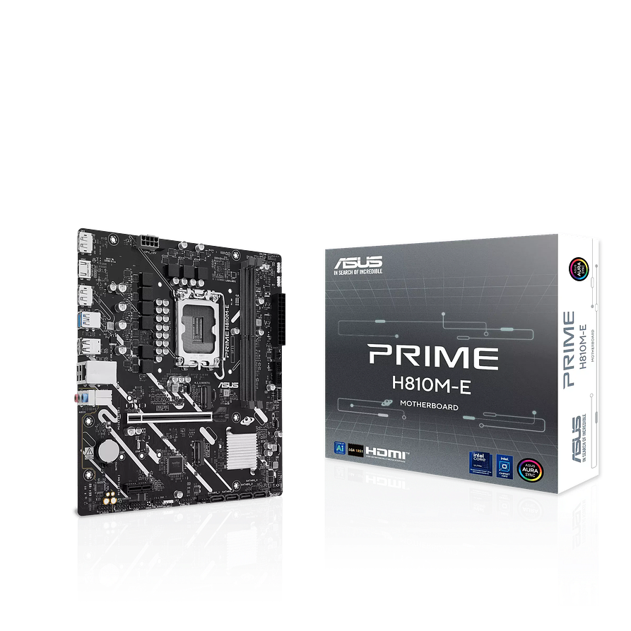 Placa Madre ASUS PRIME H810M-E — Socket LGA1851, DDR5 128GB, 2x M.2 PCIe 4.0, Micro ATX 1