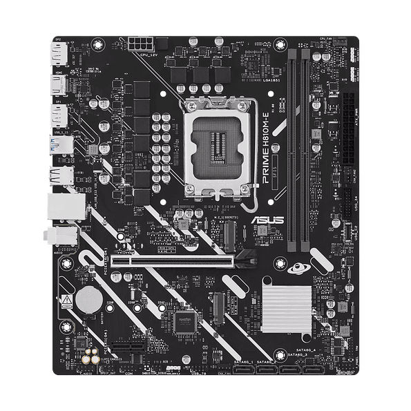 Placa Madre ASUS PRIME H810M-E — Socket LGA1851, DDR5 128GB, 2x M.2 PCIe 4.0, Micro ATX 2