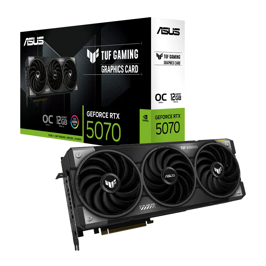 Tarjeta de Video ASUS TUF Gaming RTX 5070 OC Edition — 12GB GDDR7, PCIe 5.0, 192-bit 1