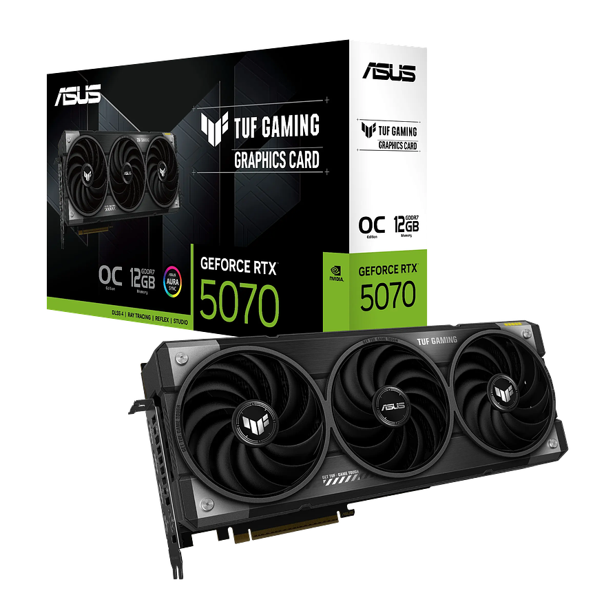 Tarjeta de Video ASUS TUF Gaming RTX 5070 OC Edition — 12GB GDDR7, PCIe 5.0, 192-bit 1