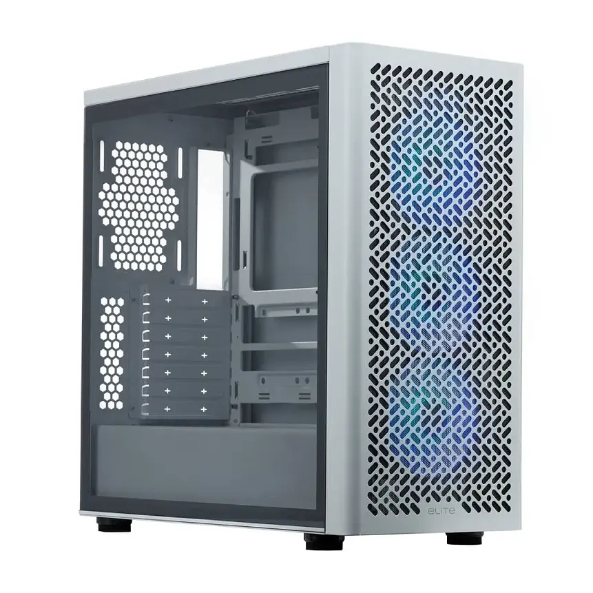 Gabinete Cooler Master Elite 502 White Mid Tower ATX con Vidrio Templado ARGB 1