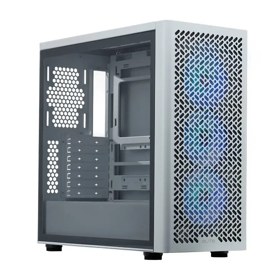 Gabinete Cooler Master Elite 502 White Mid Tower ATX con Vidrio Templado ARGB 1