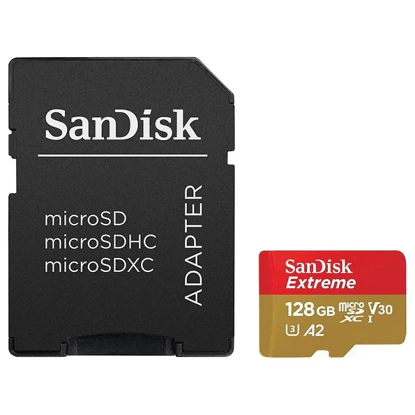 Tarjeta microSD SanDisk Extreme 128GB A2 UHS-I U3 V30 con Adaptador SD 1
