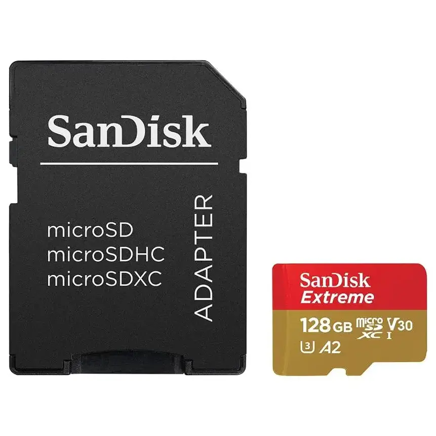 Tarjeta microSD SanDisk Extreme 128GB A2 UHS-I U3 V30 con Adaptador SD 1