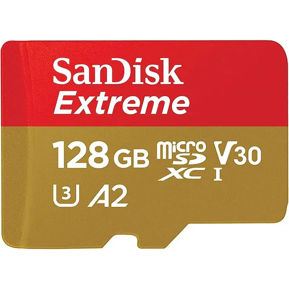 Tarjeta microSD SanDisk Extreme 128GB A2 UHS-I U3 V30 con Adaptador SD 2