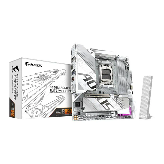 Placa Madre GIGABYTE B850M AORUS ELITE WIFI6E ICE AM5 DDR5 WiFi 6E Micro ATX 1