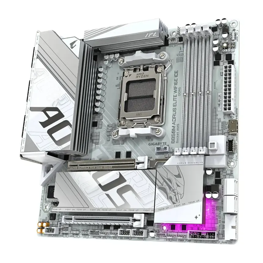 Placa Madre GIGABYTE B850M AORUS ELITE WIFI6E ICE AM5 DDR5 WiFi 6E Micro ATX 2