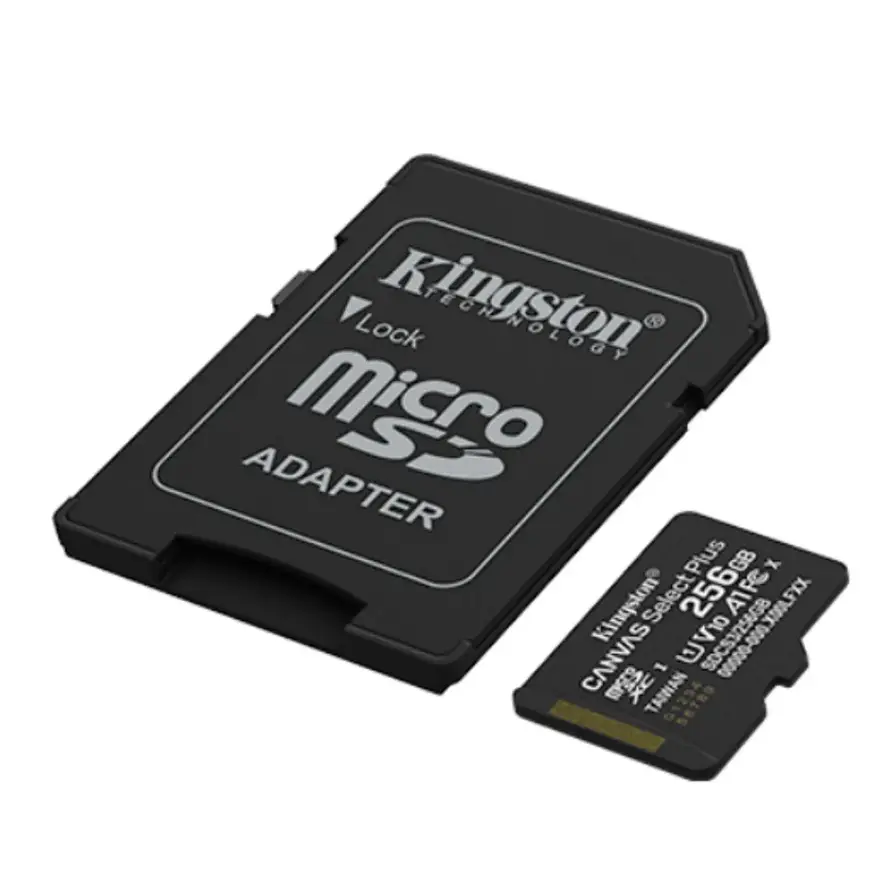 Tarjeta MicroSD Kingston Canvas Select Plus 256GB U1 V10 150MB/s con Adaptador SD 2