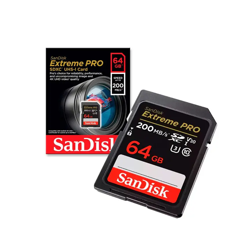 Tarjeta de Memoria SanDisk Extreme Pro 64GB SDXC Clase 10 200MB/s 3