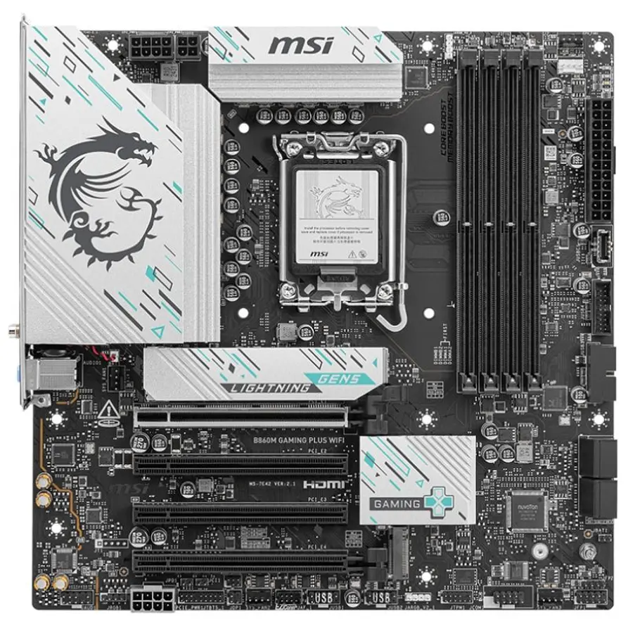 Placa Madre MSI B860M GAMING PLUS WIFI Intel LGA 1851 DDR5 Micro ATX 2