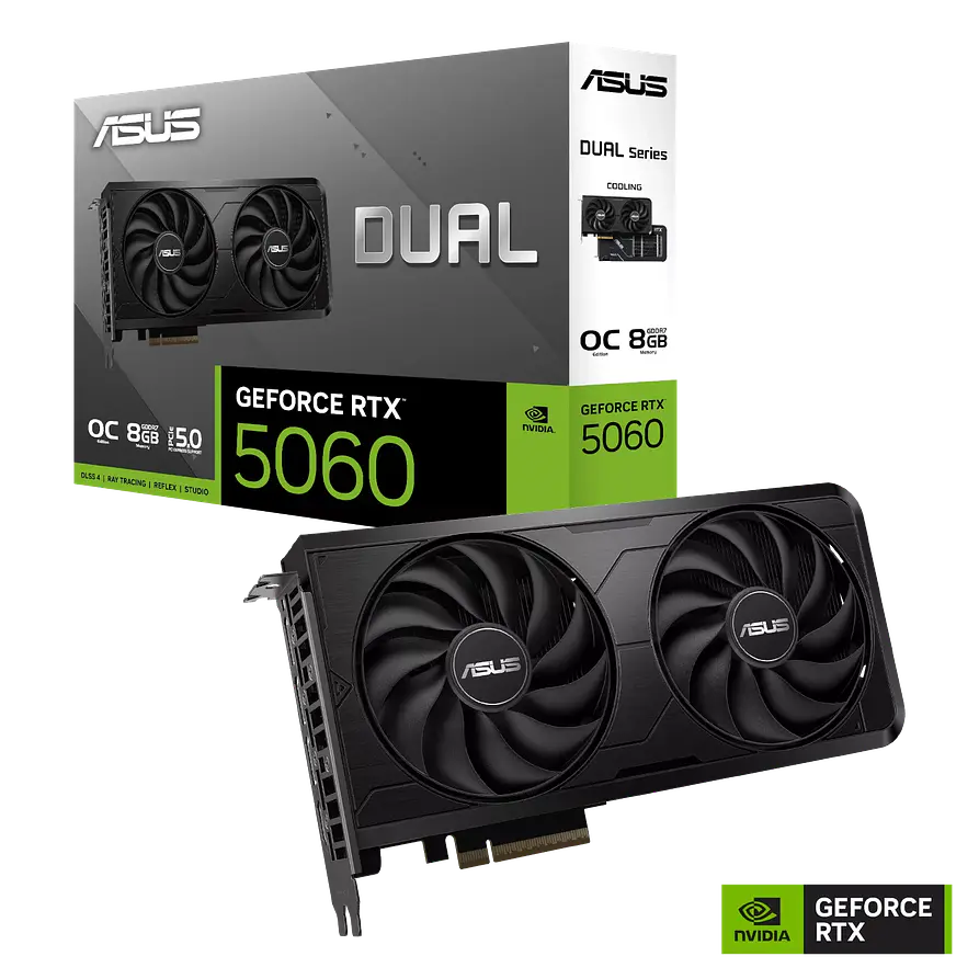 Tarjeta de Video ASUS Dual GeForce RTX 5060 EVO OC 8GB GDDR7 1