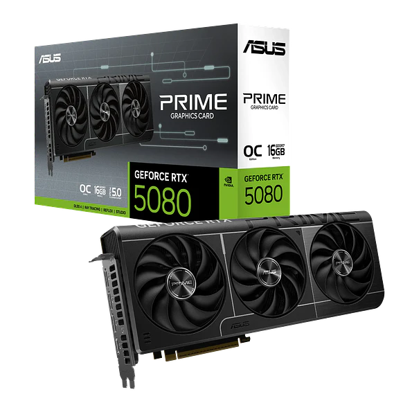 Tarjeta de Video ASUS PRIME GeForce RTX 5080 OC 16GB GDDR7 PCIe 5.0 1